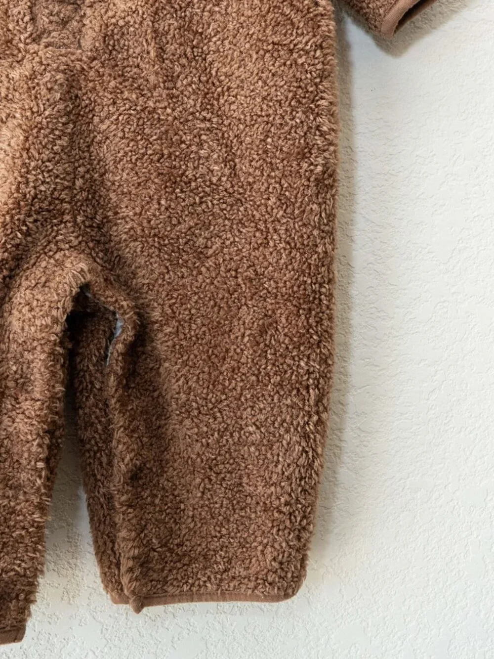 Baby Gap Teddy Bear Fleece Romper 12-18M Brown Sherpa One Piece Tail Cozy